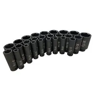 26-Pc. 1/2" Dr. 6-pt Metric Deep Impact Socket Set