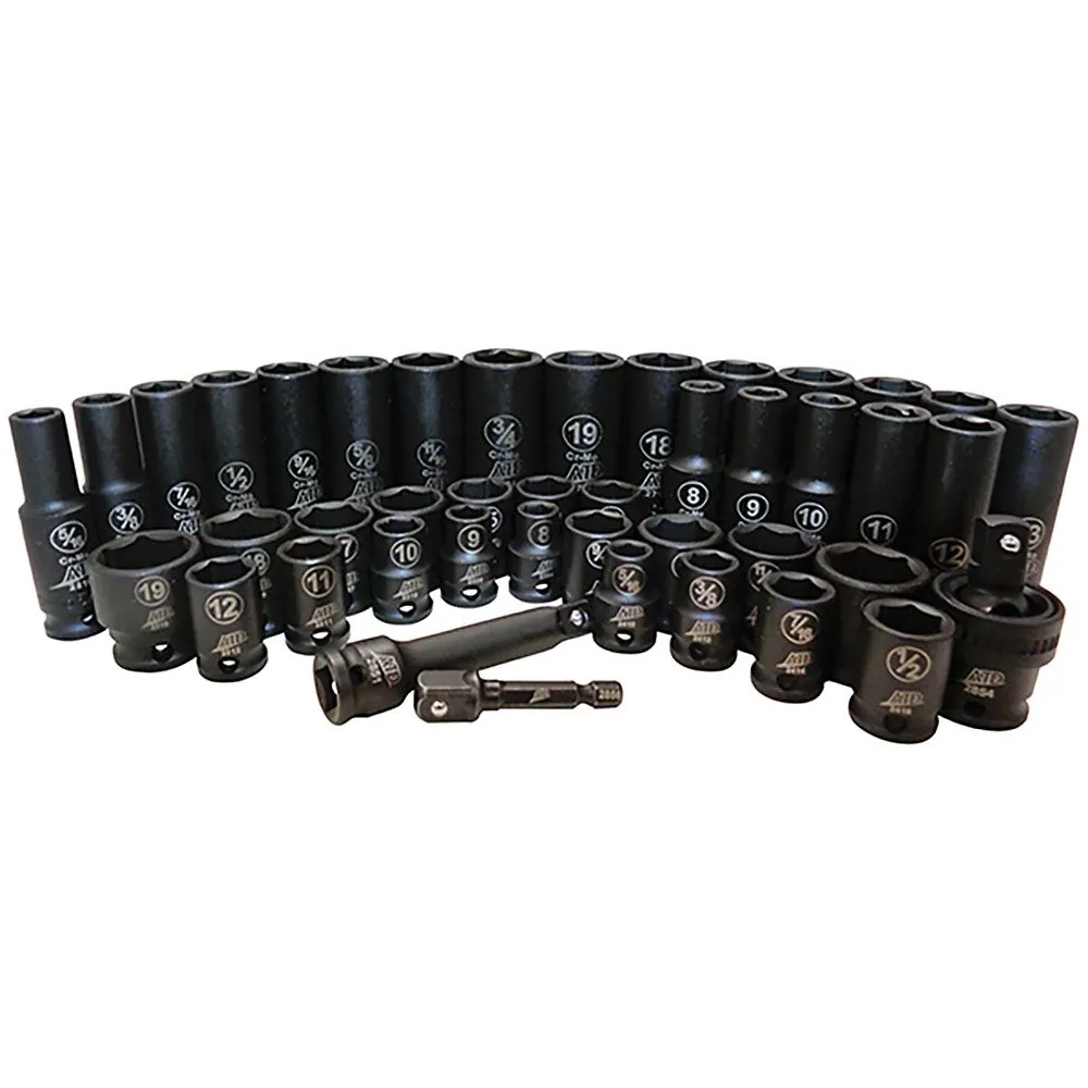 43 Pc. 3/8" Drive 6 Point SAE and Metric Standard and Deep Impact Socket Set