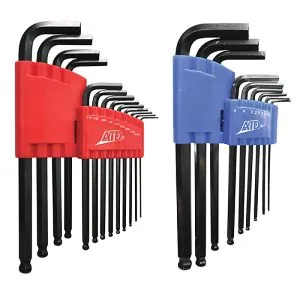 SAE Metric Long Arm Ball End Hex Key Set, 22pc