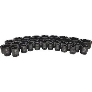 29-Pc. 3/4" Drive 6 Point SAE Impact Socket Set
