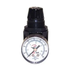 Mini 1/4" NPT Air Regulator with Gauge, 25 SCFM