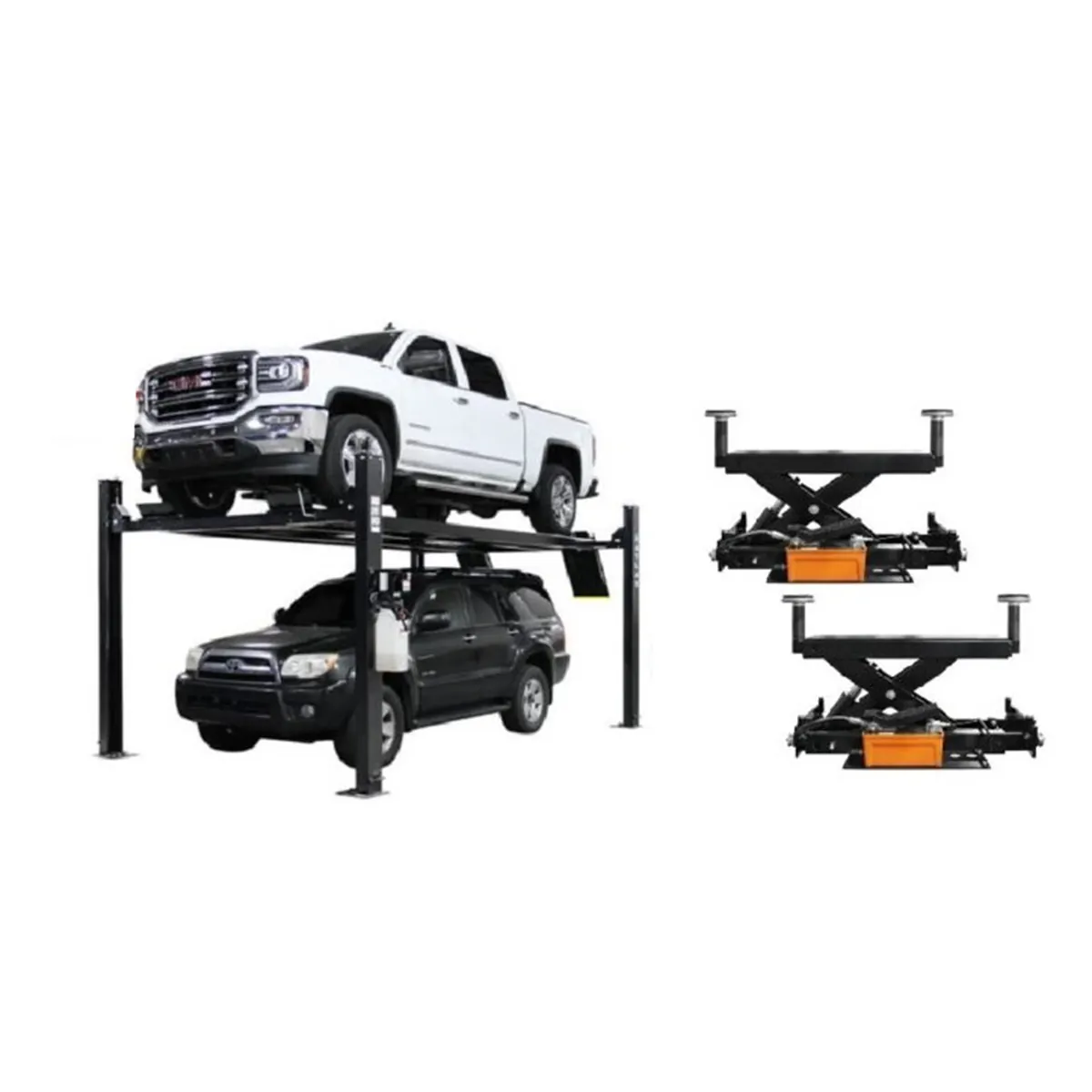 Atlas Equipment ALI Certified APEX9 4-Post Lift + RJ6 Rolling Bridge Jacks Combo