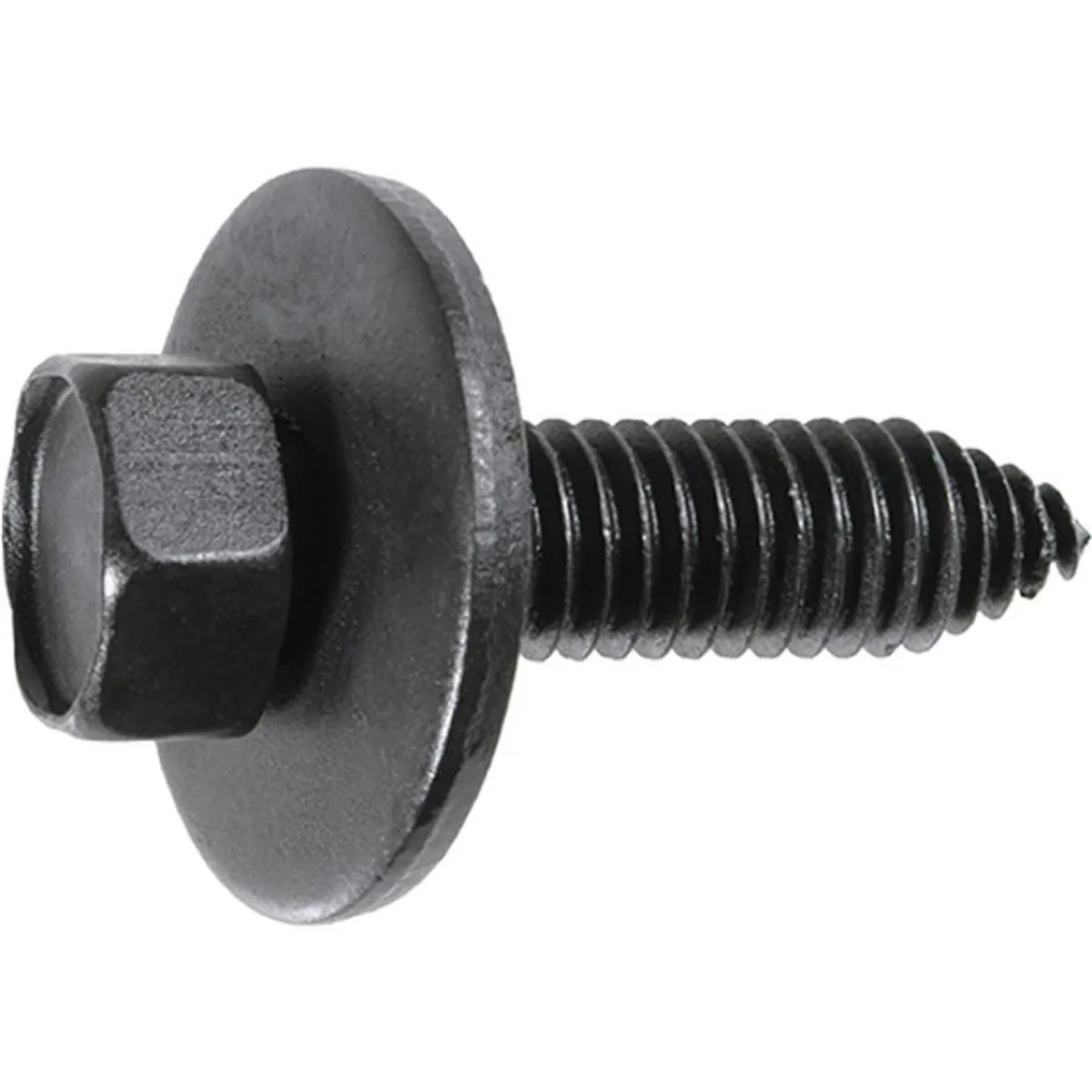 AUVECO 11110 Hex Head Sems CA Point Body Bolt, 3/8 in - 16 TPI x 1-3/8 in L x 9/16 in Across Flats, Phosphate