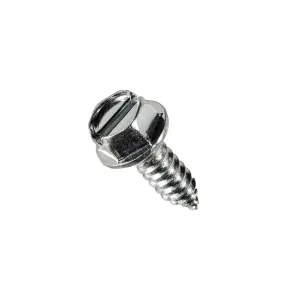AUVECO 11369 Slotted Hex Washer Head A/AB Point License Plate Screw, #14 Screw x 3/4 in L, Zinc