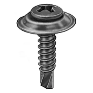 AUVECO 11455 Phillips Oval/Sems Head Teks Point Countersunk Washer Tapping Screw, #8 Screw x 3/4 in L