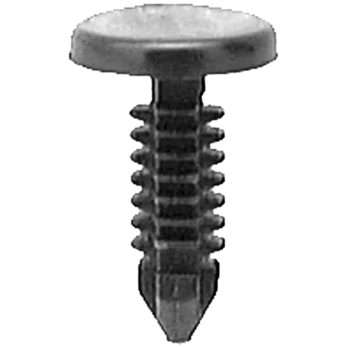AUVECO 11612 Single Head Type 1 Weatherstrip Retainer, 7/16 in Dia Bottom Head, Nylon, Black