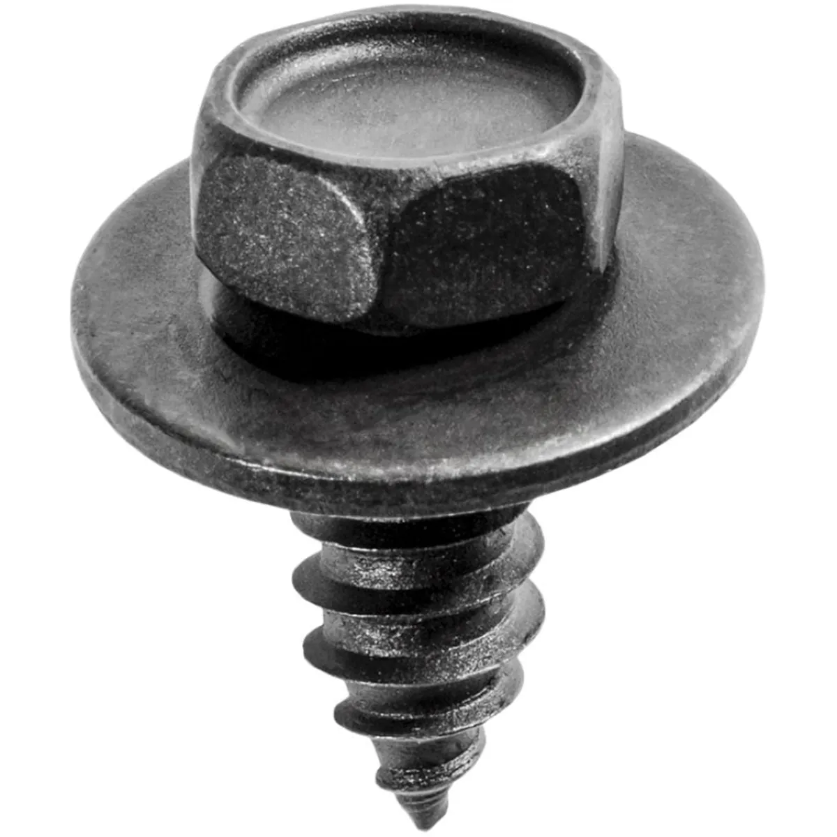 AUVECO 12057 Hex Head Sems A/AB Point Tapping Screw, M6.3 x 1.81 mm Screw x 16 mm L x 10 mm Across Flats, Phosphate