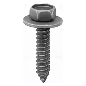 AUVECO 12354 Hex Head Sems A/AB Point Tapping Screw, M6.3 x 1.81 mm Screw x 30 mm L x 10 mm Across Flats, Steel