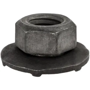 AUVECO 12595 Type A Toothed Free Spinning Washer Nut, M6 x 1 mm x 7 mm H x 10 mm Across Flats x 16 mm OD, Phosphate