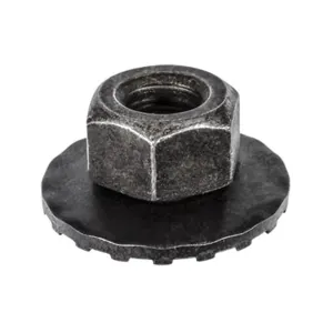 AUVECO 12596 Type A Toothed Free Spinning Washer Nut, M6 x 1 mm x 9.5 mm H x 19 mm OD, Phosphate