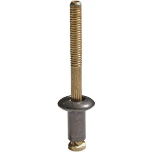 AUVECO 12653 Peel-Type Special Rivet, 1/4 in Dia x 3/32 to 1/8 in Grip Range, Aluminum/Steel, Black