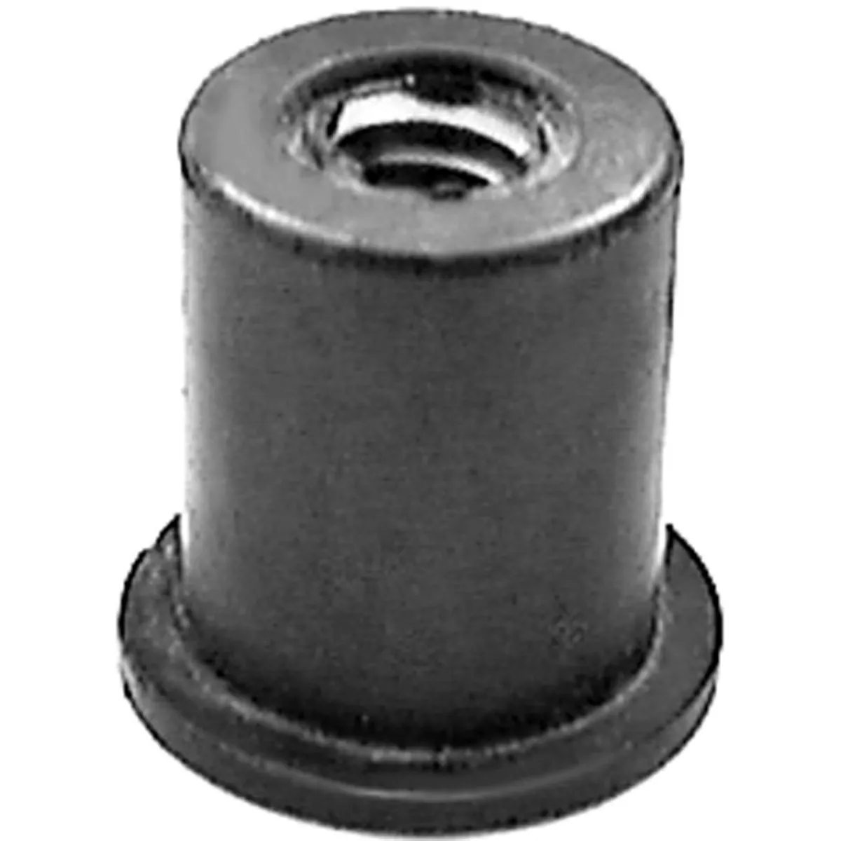 AUVECO 13004 Well Nut, #10 - 32 TPI x 5/8 in Dia Head x 1/2 in Hole x 0.015 to 0.111 in Grip Range, Neoprene