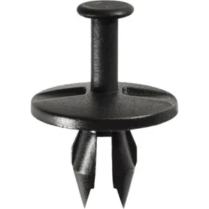 AUVECO 14010 Push-Type with Open End Fascia Retainer, 1 in Dia Head x 23/32 in L Stem, Nylon, Black
