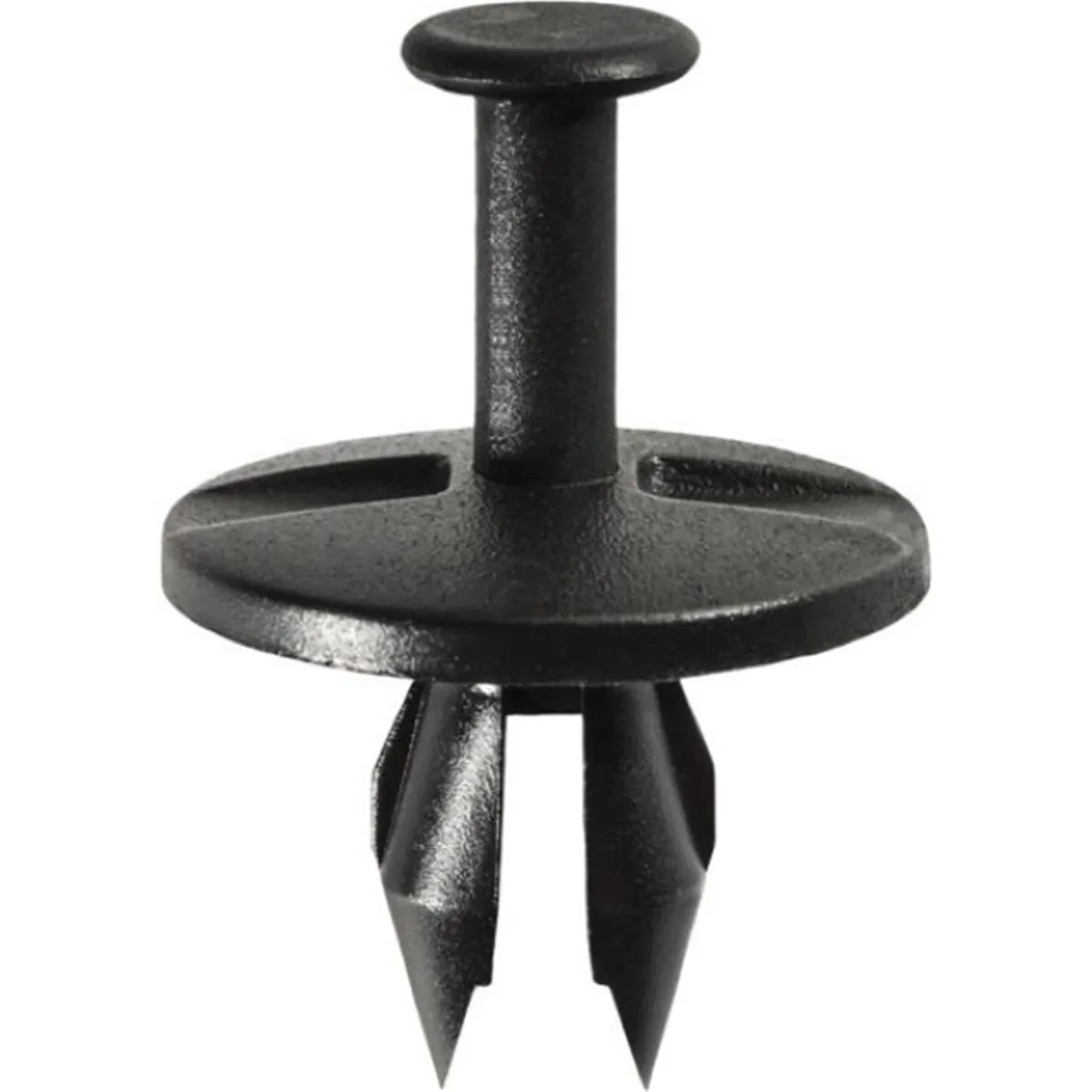 AUVECO 14010 Push-Type with Open End Fascia Retainer, 1 in Dia Head x 23/32 in L Stem, Nylon, Black