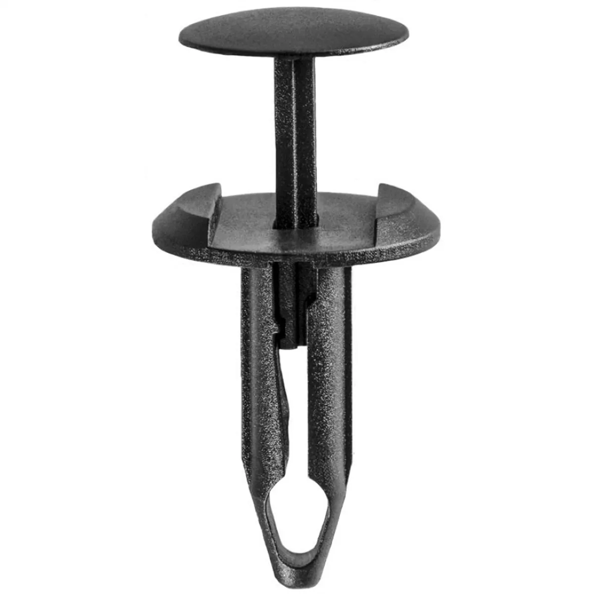 AUVECO 14018 Push-Type with Closed End Fascia Retainer, 18 mm Dia Head x 23 mm L Stem x 7 mm Hole, Nylon, Black