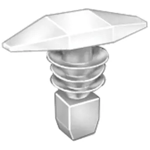 AUVECO 14328 Double Head Weatherstrip Retainer, (7 x 16 mm Dia Bottom) Head, Nylon, White