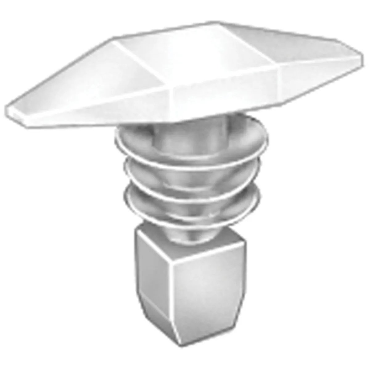 AUVECO 14328 Double Head Weatherstrip Retainer, (7 x 16 mm Dia Bottom) Head, Nylon, White