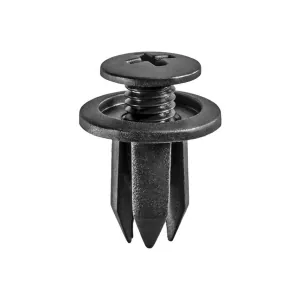 AUVECO 14697 Push-Type Screw-Type with Open End Type 1 Retainer, 14 mm Dia Head x 11 mm L Stem x 7 mm Hole, Nylon