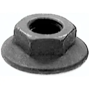 AUVECO 14855 Spin Lock Nut with Serration, M6 x 1 mm Screw x 17 mm OD, Case Hardened Steel, Black Phosphate