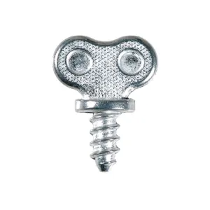 AUVECO 15170 Thumb Head A/AB Point Dealer License Plate Screw, #14 Screw x 1/2 in L x 1-1/8 in OAL, Die Cast Zinc