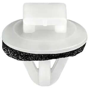 AUVECO 15695 Molding Clip, 15 mm Dia Head x 9 mm L Stem x 8 mm Hole, Nylon, White