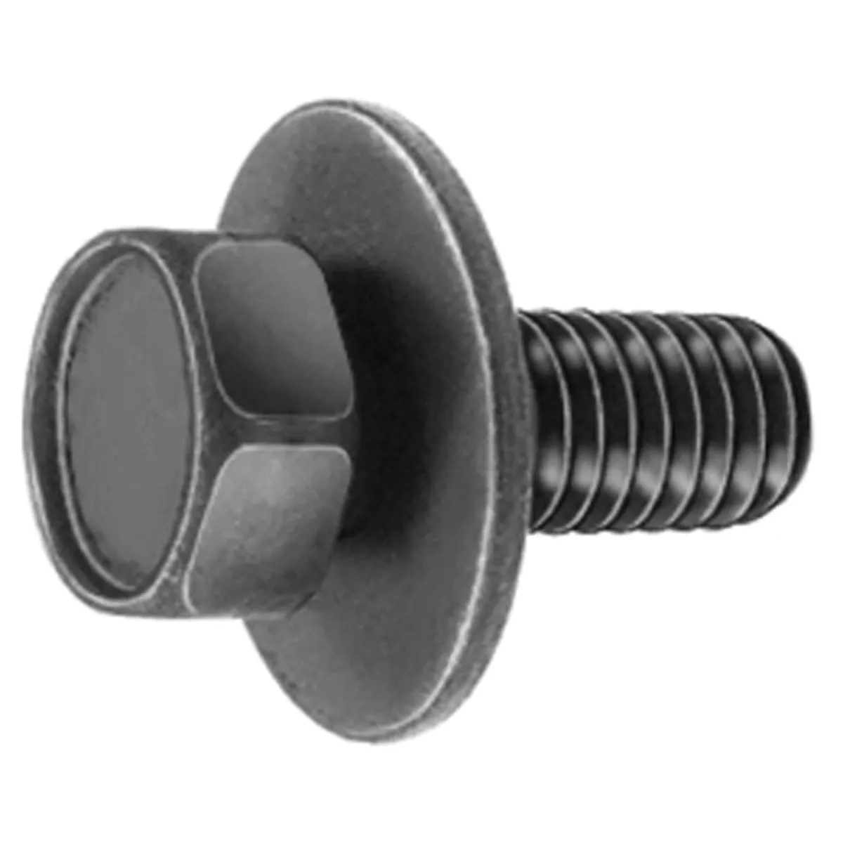 AUVECO 15791 Hex Head Sems C Point Body Bolt, M6 - 1 Screw x 16 mm L x 10 mm Across Flats, Steel