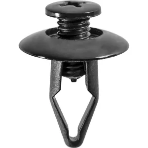 AUVECO 16858 Push/Screw-Type with Closed End Inner Fender Retainer, 25/32 in Dia Head x 5/16 in Hole, Nylon, Black