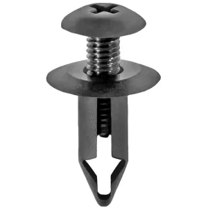 AUVECO 16859 Push/Screw-Type with Closed End Engine Splash Shield Retainer, 9/16 in Dia Head, Nylon, Black