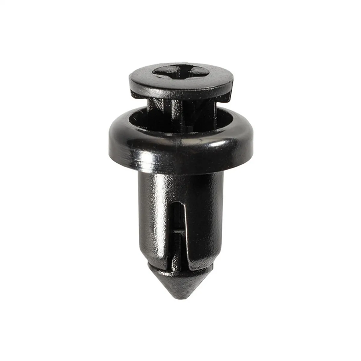 AUVECO 17206 Push-Type Screw-Type with Open End Type 1 Bumper Cover Retainer, 15 mm Dia Head x 12 mm L Stem, Nylon