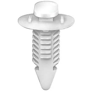 AUVECO 17649 Double Head Trim Panel Retainer, (9/32 x 1/2 in Dia Top x 1/2 x 5/8 in Dia Bottom) Head, Nylon, White