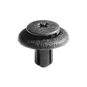 AUVECO 17992 Push-Type Screw-Type with Open End Retainer, 20 mm Dia Head x 12 mm L Stem x 7 mm Hole, Nylon, Black