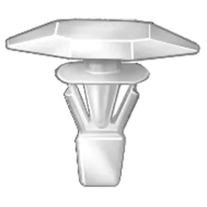 AUVECO 18033 Double Head Type 3 Weatherstrip Retainer, (1/4 x 21/32 in Dia Bottom) Head, Nylon, White