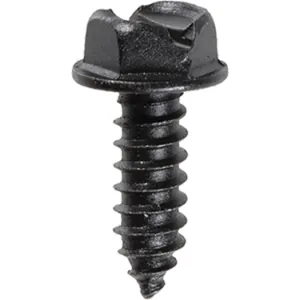 AUVECO 18354 Slotted Hex Washer Head A/AB Point License Plate Screw, #14 Screw x 3/4 in L x 3/8 in Across Flats