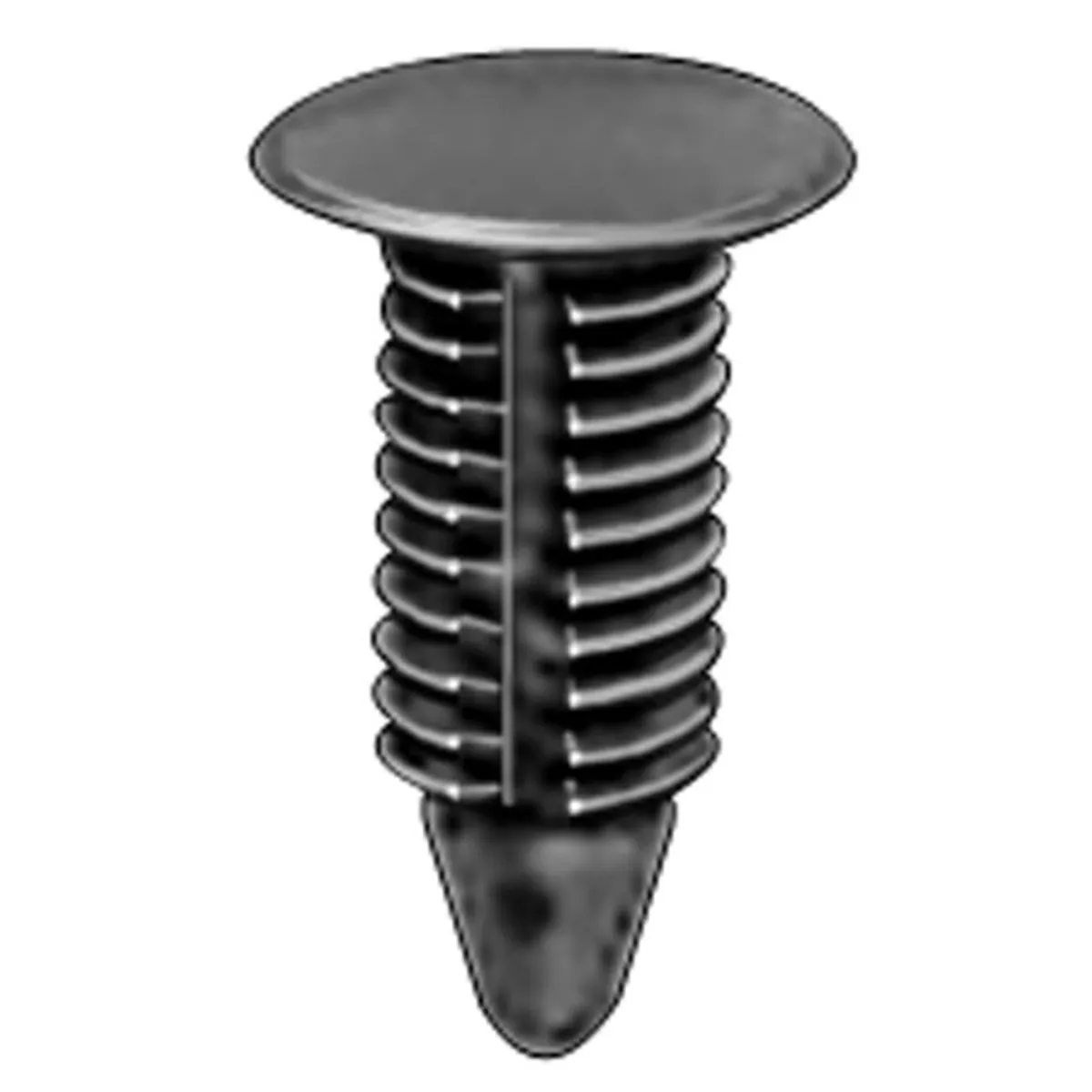 AUVECO 19149 Single Head Type 1 Weatherstrip Retainer, 3/8 in Dia Bottom Head, Nylon, Black