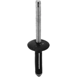 AUVECO 19263 Split-Type Rivet, 1/4 in Dia x 3/16 to 3/8 in Grip Range, Aluminum Rivet/Mandrel, Black