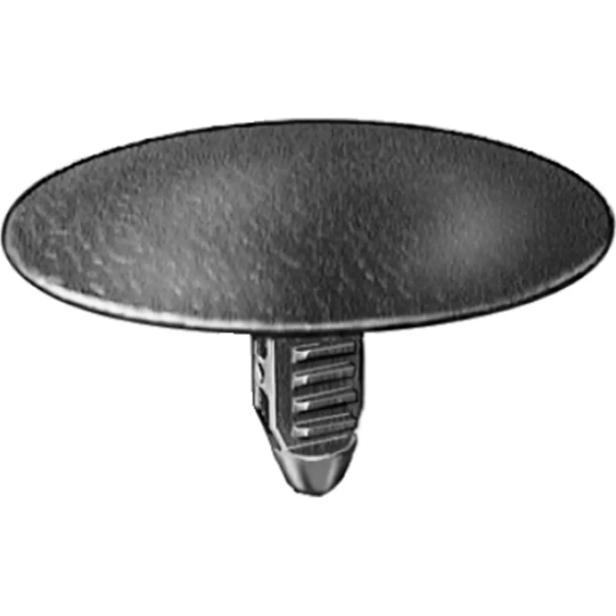 AUVECO 19338 Single Head Type 1 Hood Insulation Retainer, 1-1/4 in Dia Bottom Head x 11/16 in L Stem, Nylon, Black