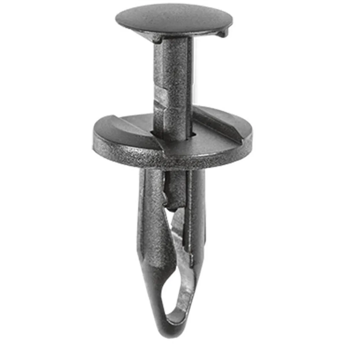AUVECO 19801 Push-Type with Closed End Type 3 Wheel Opening Molding Retainer, 19/32 in Dia Head x 3/4 in L Stem