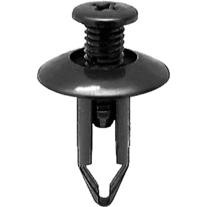 AUVECO 20348 Push-Type Screw-Type with Closed End Type 2 Retainer, 20 mm Dia Head x 22 mm L Stem, Nylon, Black