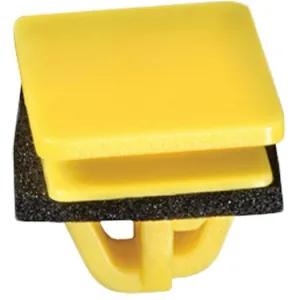 AUVECO 20568 Rocker Panel Clip, (16 x 20 mm Top x 14 x 18 mm Bottom) Head x 10 mm L Stem, Nylon, Yellow