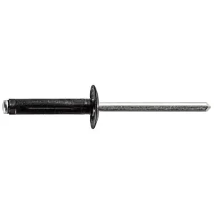 AUVECO 20629 Split-Type Specialty Rivet, 5/32 in Dia x 3/64 to 1/4 in Grip Range, Aluminum Rivet/Mandrel, Black