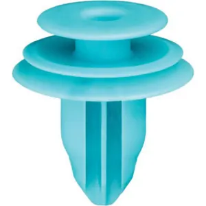 AUVECO 20633 Triple Head Type 10 Trim Panel Retainer, (13 mm Dia Top x 18 mm Dia Bottom) Head, Nylon, Turquoise