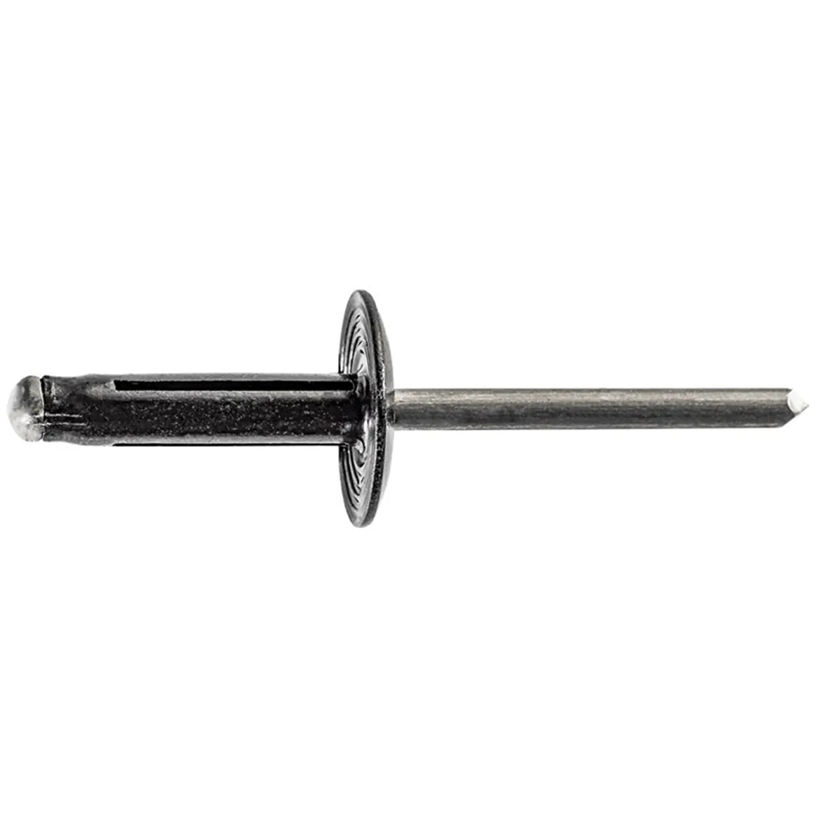 AUVECO 20741 Specialty Rivet, 3/16 in Dia x 3/64 to 23/64 in Grip Range, Aluminum Rivet/Mandrel, Black