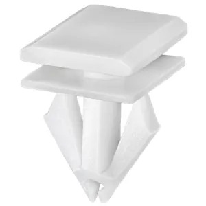 AUVECO 20870 Rocker Panel Molding Clip, (9/16 x 13/16 in Top x 9/16 x 23/32 in Bottom) Head, Nylon, White