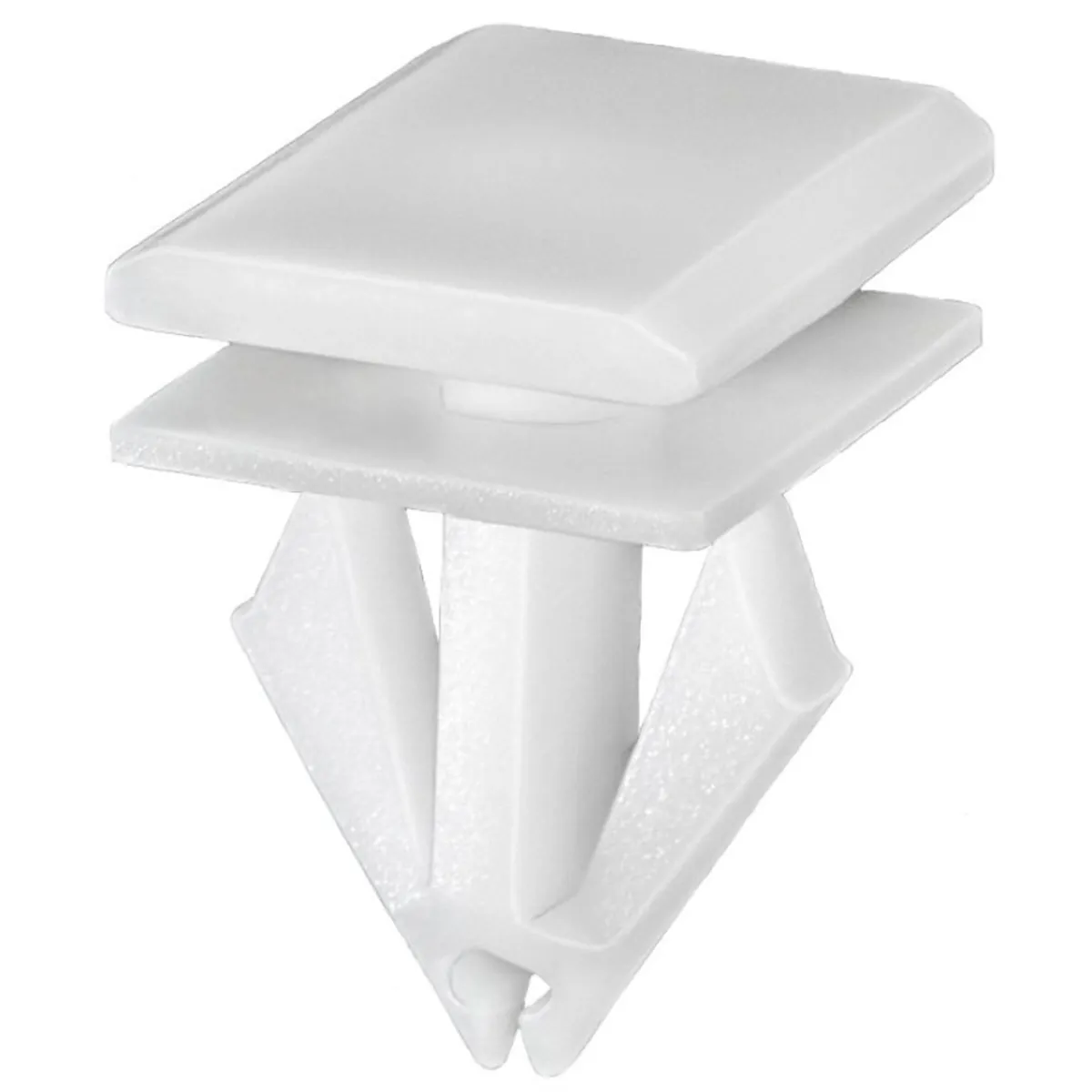 AUVECO 20870 Rocker Panel Molding Clip, (9/16 x 13/16 in Top x 9/16 x 23/32 in Bottom) Head, Nylon, White
