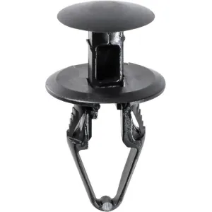 AUVECO 20888 Push-Type with Closed End Wheel and Bumper Retainer, 18 mm Dia Head x 20 mm L Stem, Nylon, Black