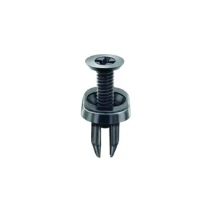 AUVECO 20923 Push/Screw-Type with Closed End Cowl Vent Retainer, 11/16 in Dia Head x 7/8 in L Stem, Nylon, Black