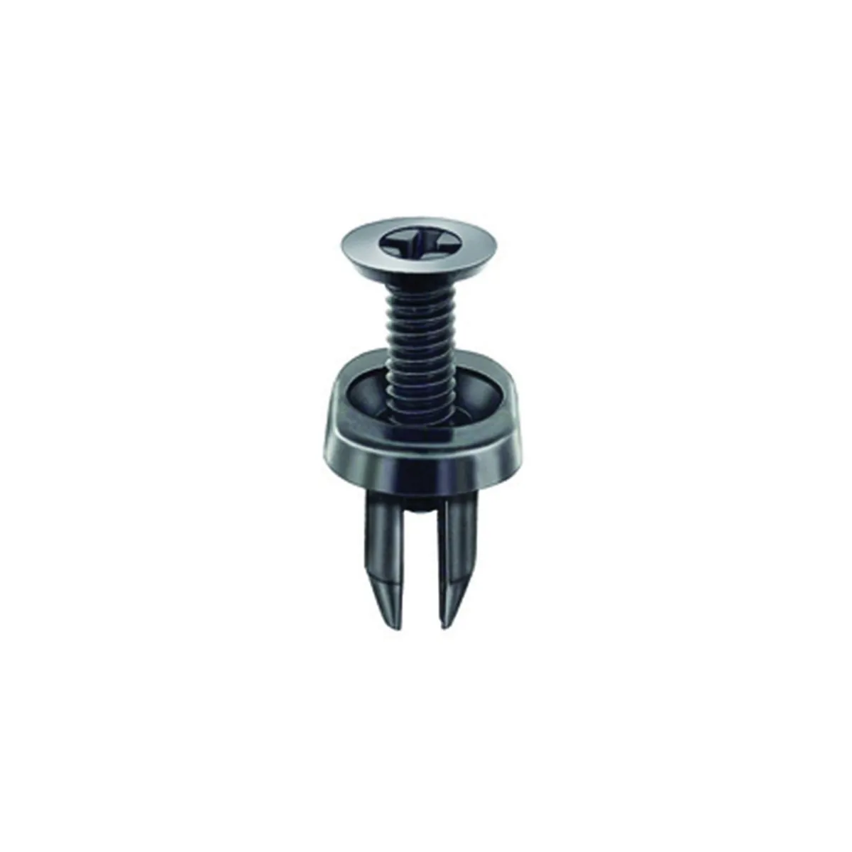AUVECO 20923 Push/Screw-Type with Closed End Cowl Vent Retainer, 11/16 in Dia Head x 7/8 in L Stem, Nylon, Black