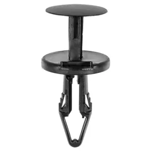 AUVECO 20989 Push-Type with Closed End Air Dam and Grille Retainer, 18 mm Dia Head x 22 mm L Stem, Nylon, Black