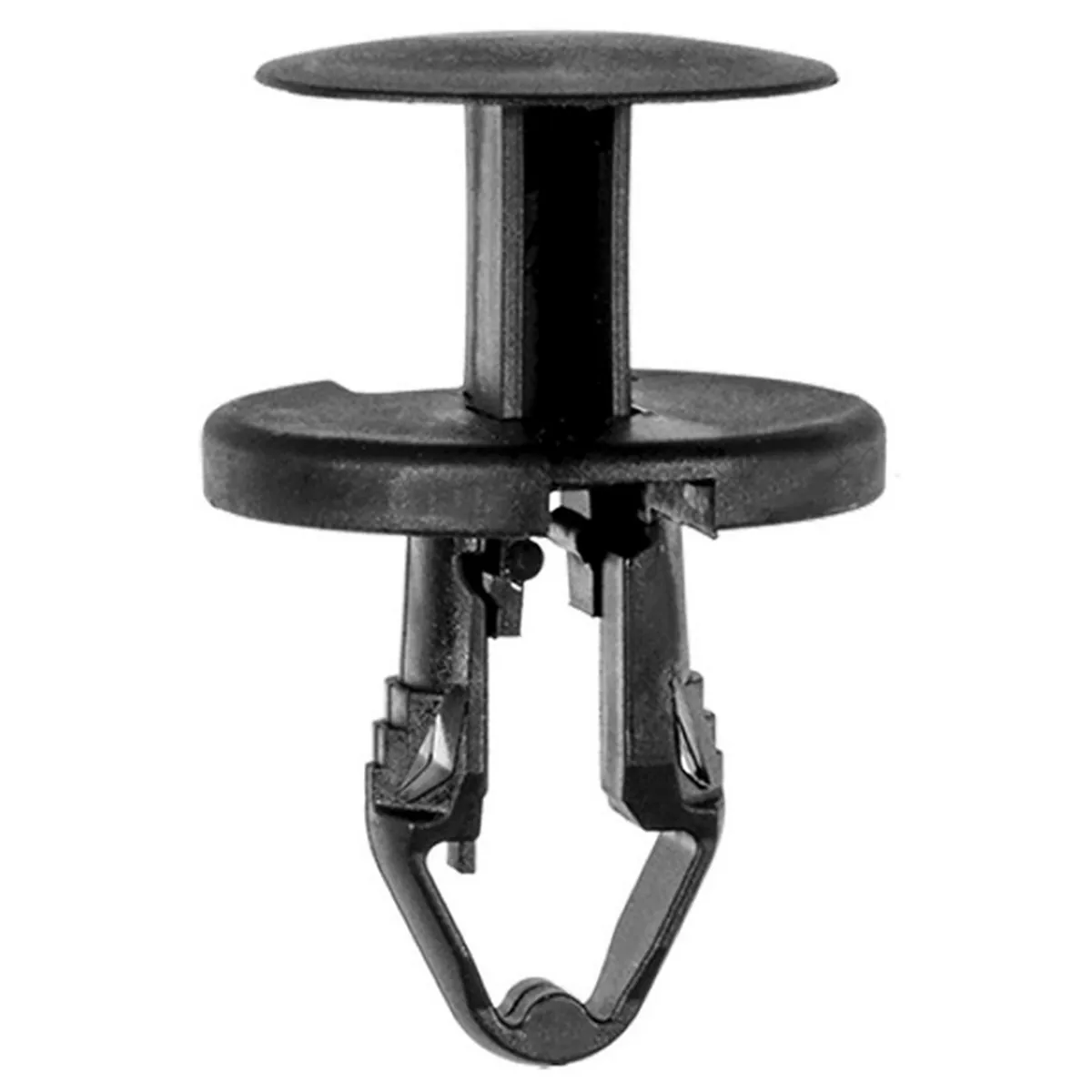 AUVECO 20990 Push-Type with Closed End Fascia and General Purpose Retainer, 19 mm Dia Head, Nylon, Black