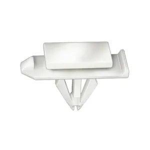AUVECO 21128 Rocker Molding Clip, (12 x 20 mm Top x 12 x 32 mm Bottom) Head x 15 mm L Stem, Nylon, White